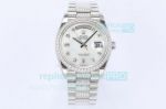 EW Factory Rolex President Day-Date 36MM SS White MOP Dial Diamond Bezel Watch